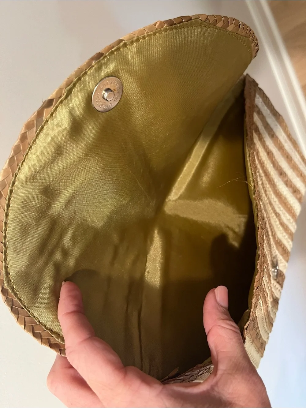 Woven Straw Clutch in Natural and Tan - Women Bags